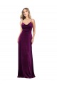 Draped Neckline Spaghetti Straps Velvet Bridesmaid Dress