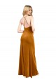 Halter Neckline Long Full Length Velvet Bridesmaid Dress with Strappy Back