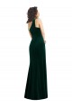 One Shoulder Velvet Trumpet Bridesmaid Dress with Front Slit